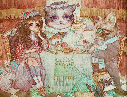Cat’s Tea Time-Original Character (Post Card)