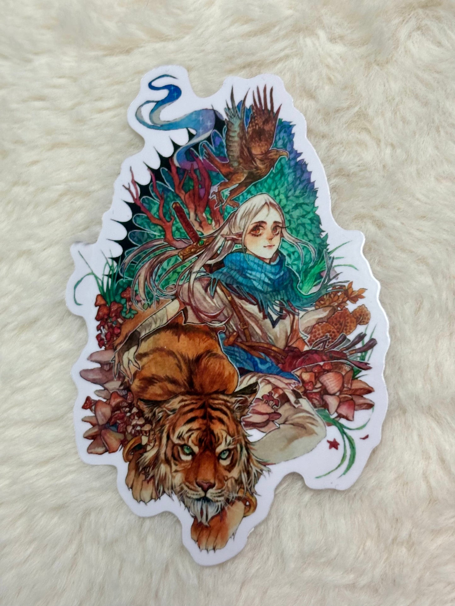 (4 inches)Original Sticker- Tiger and Elf