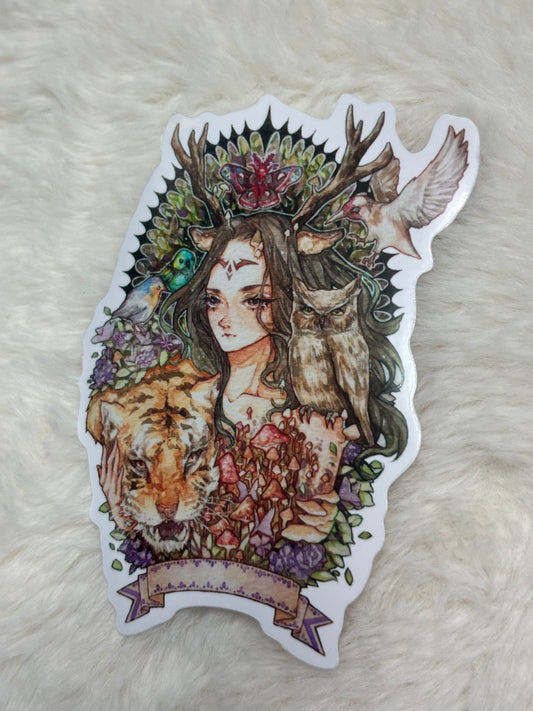 (4 inches)Original Sticker - Deer Elf